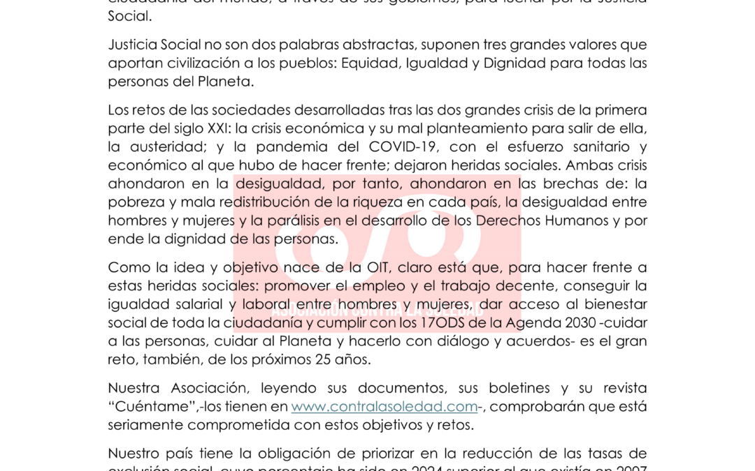 Día Mundial de la Justicia Social, 20 de febrero de 2025