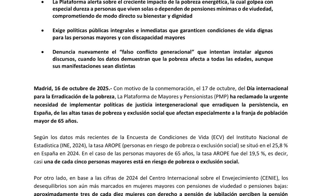17 de octubre DE 2025, “DIA INTERNACIONAL PARA LA ERRADICACIÓN DE LA POBREZA”